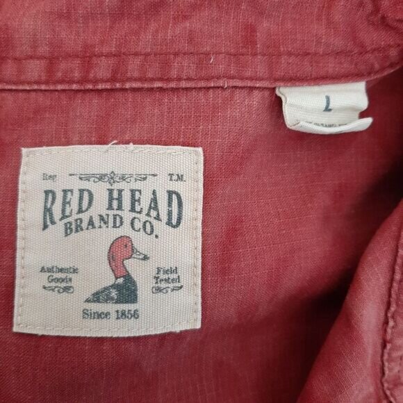 RED HEAD BRAND \ Button Down Tie Dye Shirt Red Men's Sz L - Picture 9 of 10